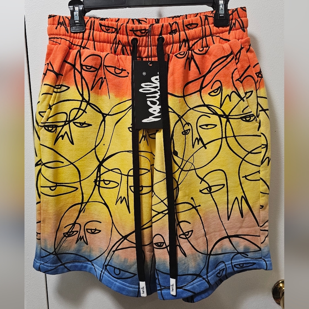 HACULLA ONE OF A KIND DIP DYE KNIT SHORTS DIP DYE MULTI MEN'S SIZE MEDIUM